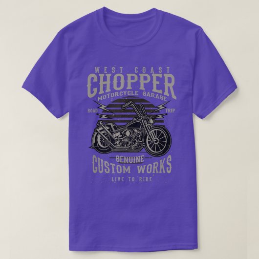面白いバイクのチョッパー Tシャツ (デザイン正面)