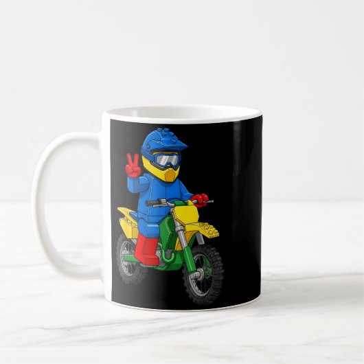 面白いバイクを作る男の子のブロックおもちゃD コーヒーマグカップ (左)