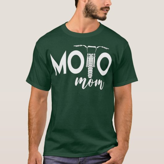 面白いバイクママ オートバイ モトクロス ダートバイク Tシャツ (正面)