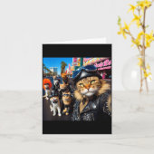 面白いバイク猫ギャング猫ストリートバイクC カード (黄色い花)