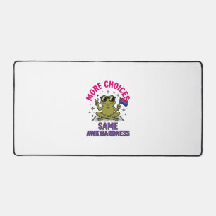 面白いバイセクシャルカエルプライドTシャツデザイン_1 デスクマット