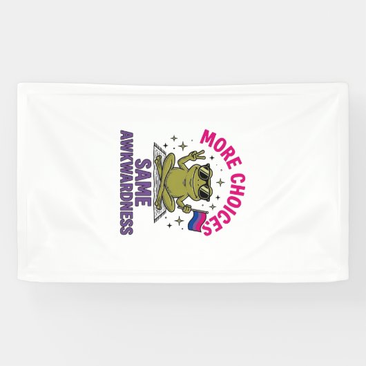 面白いバイセクシャルカエルプライドTシャツデザイン_1 横断幕 (横)