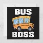 面白いバスの上司スクールバスの運転手 招待状 (裏面)