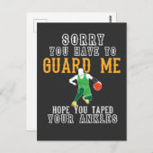 面白いバスケットボール ポストカード (正面/裏面)