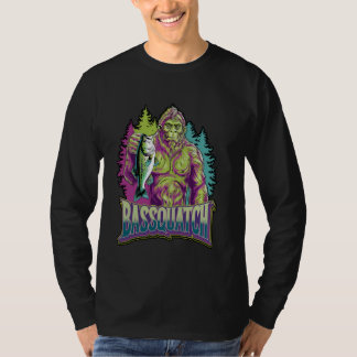 面白いバスコッシー釣りグラフィック Tシャツ