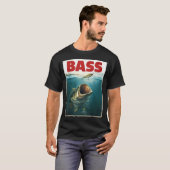 面白いバスフィッシュお父さん釣りマウスバス釣りフィッシュ Tシャツ (正面フル)