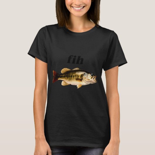 面白いバスフィッシュ Tシャツ (正面)