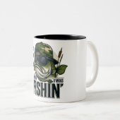 面白いバス釣り ツートーンマグカップ (正面右)