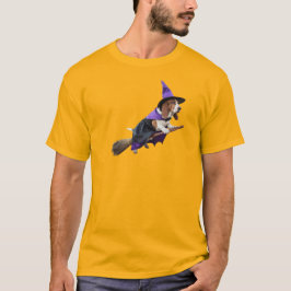 面白いバセットハウンドの魔女 Tシャツ