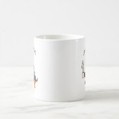 面白いバセットハウンド ビジネススーツ コーヒー コーヒーマグカップ (中央)