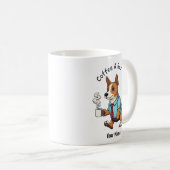 面白いバセンジー犬 ビジネススーツ コーヒー コーヒーマグカップ (正面右)