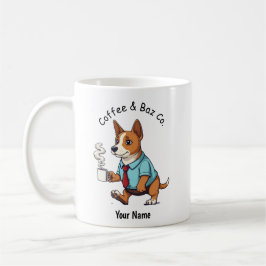 面白いバセンジー犬 ビジネススーツ コーヒー コーヒーマグカップ