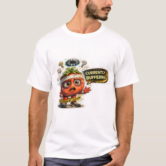 面白いバッファリング中Tシャツ | レトロな皮肉 Tシャツ