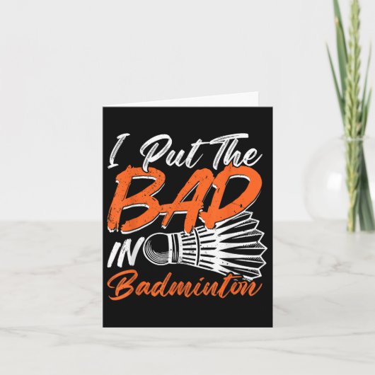 面白いバドミントンのユーモア スマッシュ シャトル ビード バドミントン スポーツ_ カード (正面)