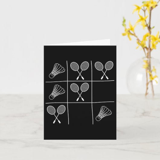 面白いバドミントンジョーク - ゼロとクロスのティックタック カード (黄色い花)
