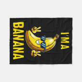 面白いバナナの漫画デザインです フリースブランケット (正面(横))