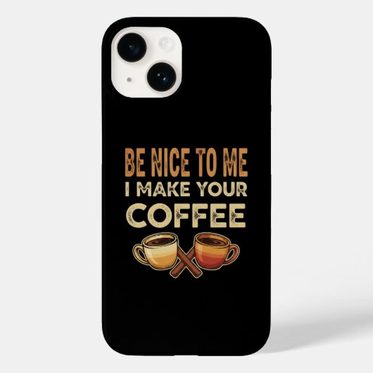 面白いバリスタ カフェ好きギフト Case-Mate iPhoneケース (裏面)