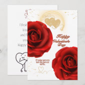 面白いバレンタインカード - ロマンチックで遊び心あふれる シーズンカード (正面/裏面)