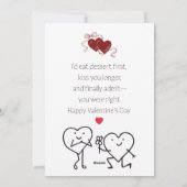 面白いバレンタインカード - ロマンチックで遊び心あふれる シーズンカード (裏面)