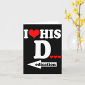 面白いバレンタインデーのカップルお揃い 私は彼のDが好き カード (黄色い花)