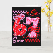 面白いバレンタインデーの67ミーム6 7バレンタインボウ カード (黄色い花)