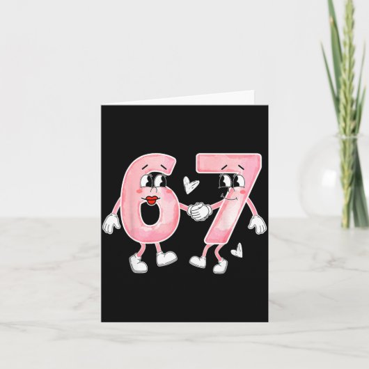 面白いバレンタインデーの6 7 六 七 ミーム バレンタイン カード (正面)