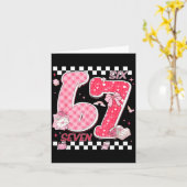 面白いバレンタイン67 Six Seven ミーム Nk リボン少年少女 カード (黄色い花)