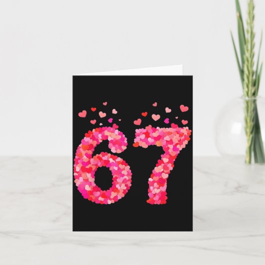 面白いバレンタイン6 7 ミーム少年シックスセブンハーツジェン カード (正面)