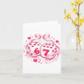 面白いバレンタイン ダイス 6 7 おしゃれ 67 六 七 女性 カード (黄色い花)