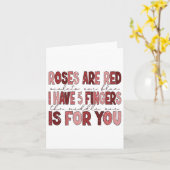 面白いバレンタイン 私の指は5本 真ん中の1本は カード (黄色い花)