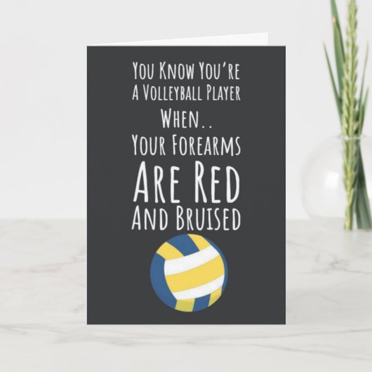 面白いバレーボールカード ファン チーム スポーツ プレーヤー カード (正面)