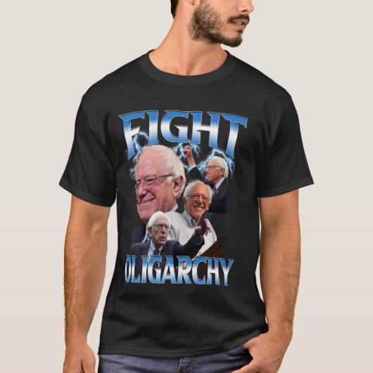 面白いバーニー・サンダースTシャツ 寡頭制と闘う Tシャツ (正面)
