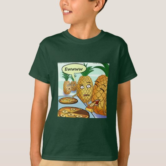 面白いパイナップルピザのキャラクター Tシャツ (正面)