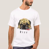 面白いパグ犬TシャツRizz Tシャツ (正面)