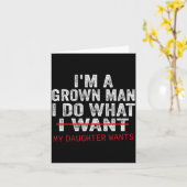 面白いパパ 父親 私は大人だよ 私は娘が望むことをする カード (黄色い花)