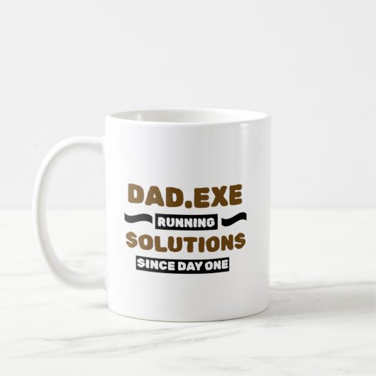 面白いパパ.exe ランニングソリューション コーヒーマグカップ (左)