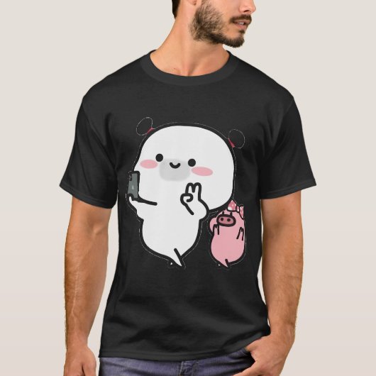 面白いパン屋が巨大な魚の形のパンを見つけた Tシャツ (正面)