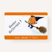 面白いパーソナライズされたハロウィーンバッジウィッチカボチャ バッジ (裏面)