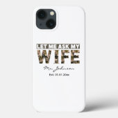 面白いパーソナライズド 私の妻に聞いてください Case-Mate iPhoneケース (裏面)