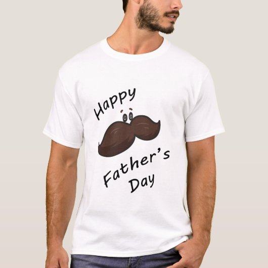 面白いヒゲのパパTシャツ Tシャツ (正面)