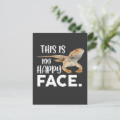 面白いヒゲトカゲの顔 動物 ユーモア ポストカード (スタンド正面)