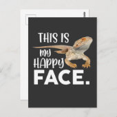 面白いヒゲトカゲの顔 動物 ユーモア ポストカード (正面/裏面)