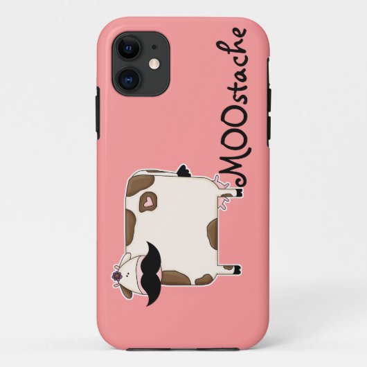 面白いヒゲ牛 Case-Mate iPhoneケース (裏面)