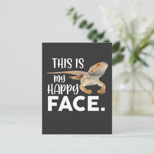 面白いヒゴオトメトカゲの顔 動物ユーモア ポストカード (スタンド正面)