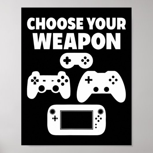 面白いビデオゲームで武器を選ぶ ポスター (正面)