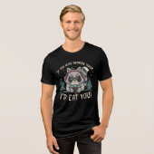 面白いビデオゲームのアライグマ トライブレンドＴシャツ (正面全面)