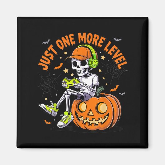 面白いビデオゲームのハロウィーン骸骨ゲーマーコスチューム マグネット (正面)