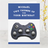 面白いビデオゲームの誕生日 カード (黄色い花)