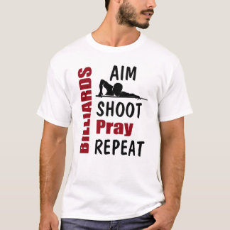 面白いビリヤードプールシューティングの狙い Tシャツ