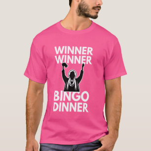 面白いビンゴゲームの勝者、勝者ビンゴディナーのデザイン Tシャツ